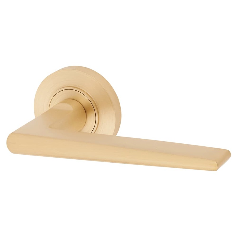 Burlington BUR10 by Frelan Mayfair Door Handle on Plain Rose – Satin Brass