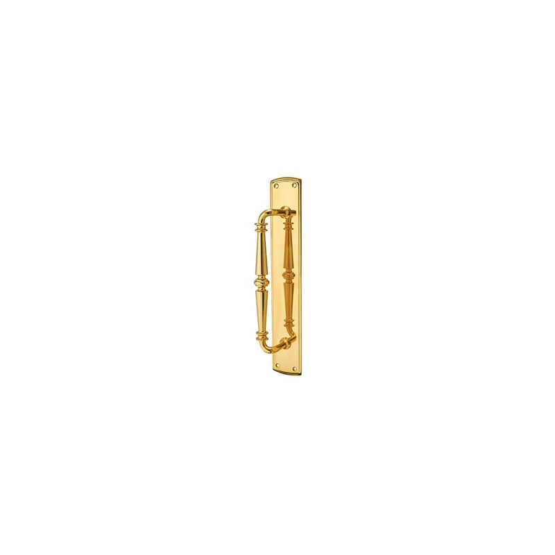 Carlisle Brass Offset Door Pull Handle on Plate – Screw Fix – 380 x 65mm – Polished Brass