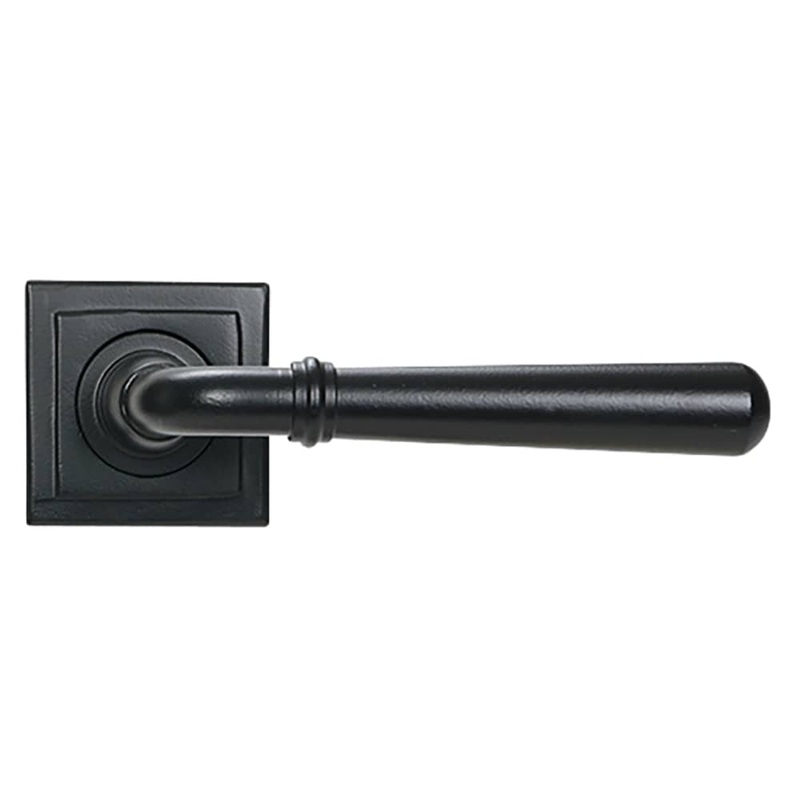 From The Anvil Newbury Door Handle on Square Rose – Matt Black