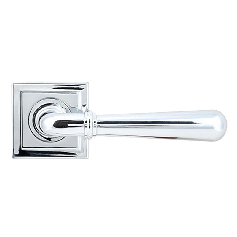 From The Anvil Newbury Door Handle on Square Rose – Polished Chrome