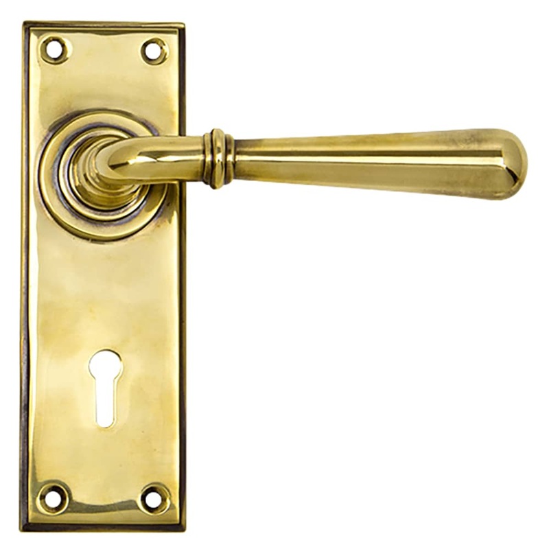 From The Anvil Newbury Lock Door Handle – Keyhole – 152 x 50mm – Aged Brass