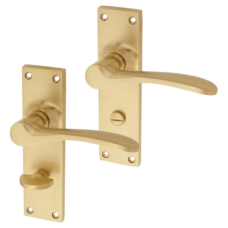 Hampstead Buckingham Bathroom Door Handle – 152 x 41mm – Satin Brass