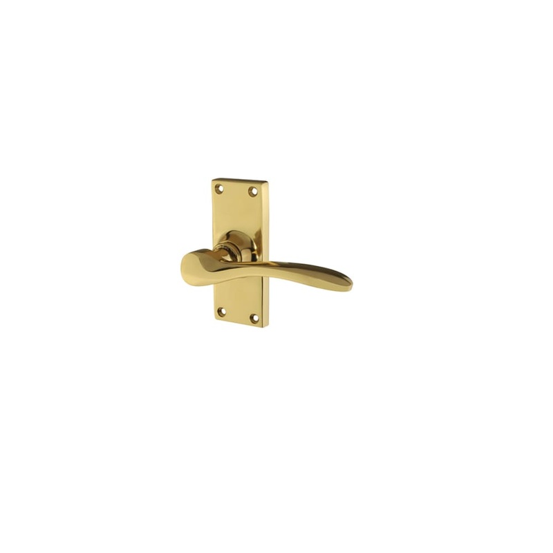 Hampstead Buckingham Latch Door Handle – Short Plate – 100 x 41mm – Polished Brass