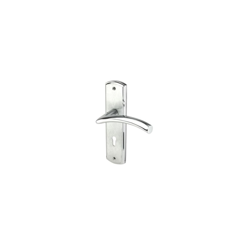 Heritage Brass by M Marcus Centaur Lock Door Handle – Keyhole – 189 x 48mm – Satin/Polished Chrome