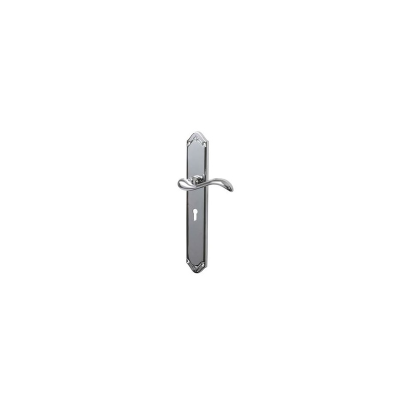 Heritage Brass by M Marcus Lara Lock Door Handle – Keyhole – 247 x 48mm – Polished Chrome