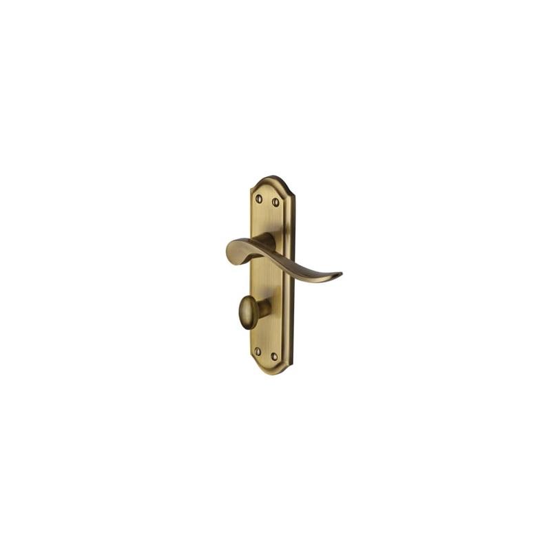 Heritage Brass by M Marcus Sandown Bathroom Door Handle – 180 x 48mm – Antique Brass