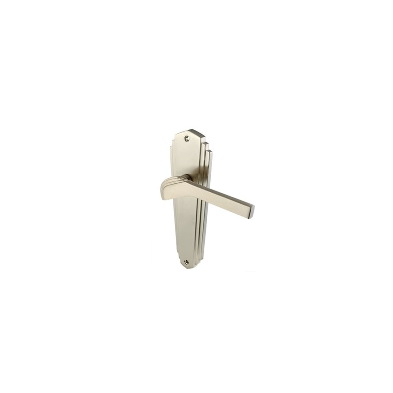 Heritage Brass by M Marcus Waldorf Art Deco Latch Door Handle – 203 x 66mm – Satin Nickel