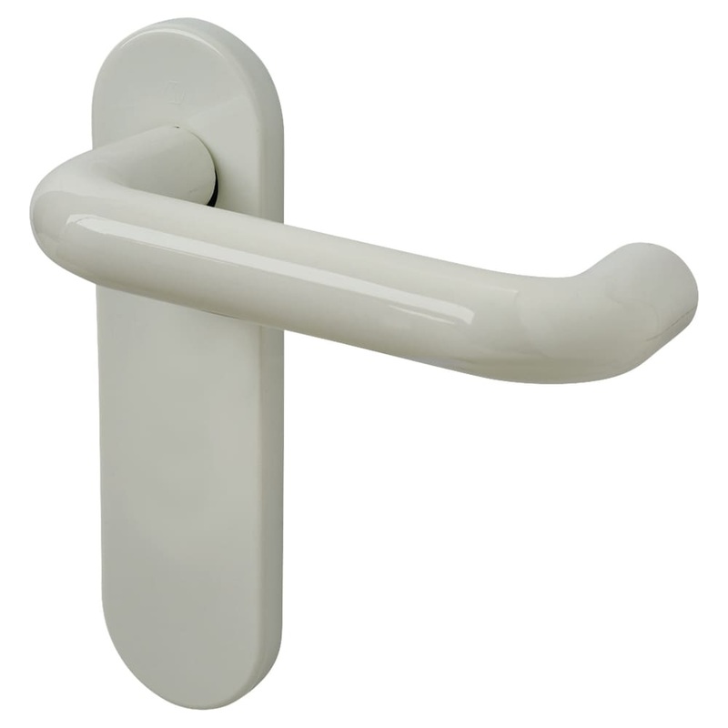 Hoppe Paris AR600/21 Nylon Steel Core Safety Latch Door Handle – 165 x 46mm – Diamond White