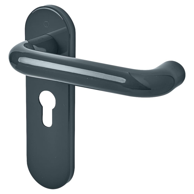 Hoppe Paris AR600/23 Nylon Steel Core Safety Door Handle – Euro – 47.6mm c/c – Anthracite Grey