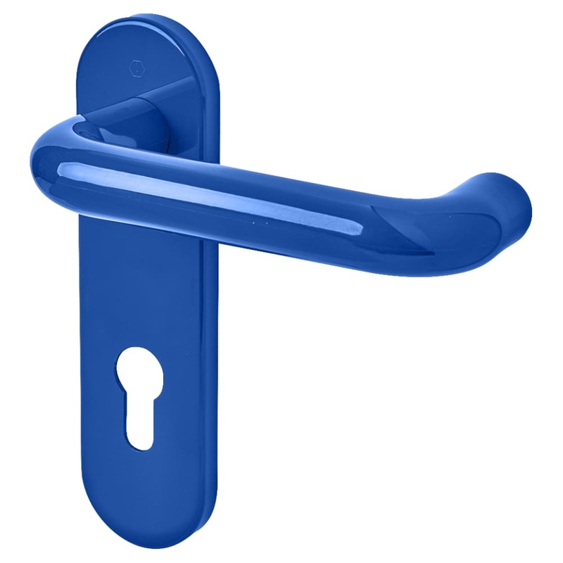 Hoppe Paris AR600/23 Nylon Steel Core Safety Door Handle – Euro – 72mm c/c – Cobalt Blue