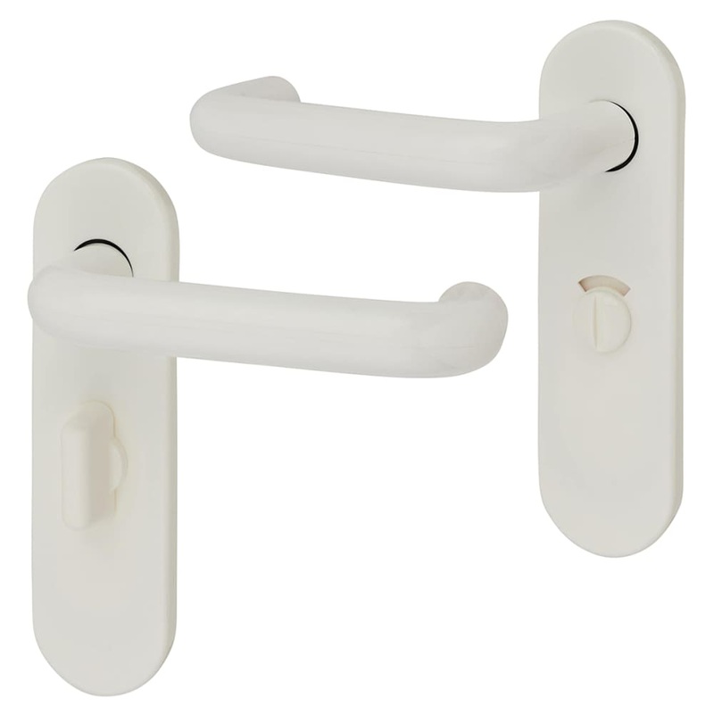 Hoppe Paris AR600/25 Nylon Steel Core Safety Bathroom Door Handle – 57mm c/c – Diamond White
