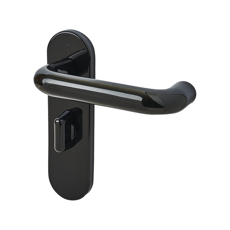 Hoppe Paris AR600/25 Nylon Steel Core Safety Bathroom Door Handle – 57mm c/c – Ebony Black