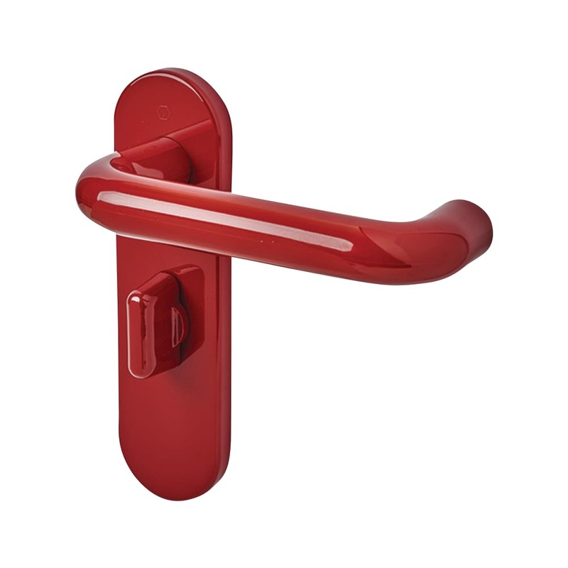 Hoppe Paris AR600/25 Nylon Steel Core Safety Bathroom Door Handle – 57mm c/c – Rouge Red