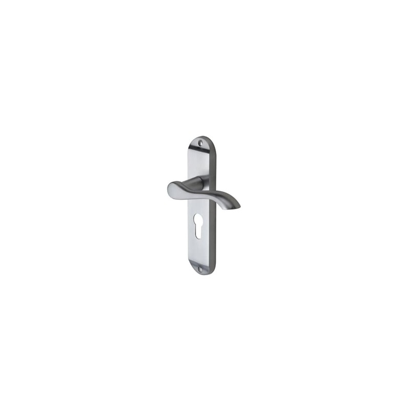 M Marcus Aurora Lock Door Handle – Euro – 183 x 42mm – Satin Chrome
