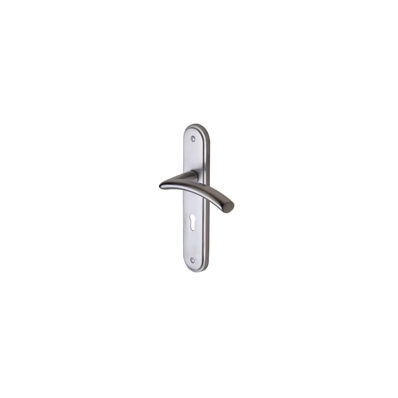 M Marcus Tosca Lock Door Handle – Keyhole – 205 x 42mm – Satin Chrome