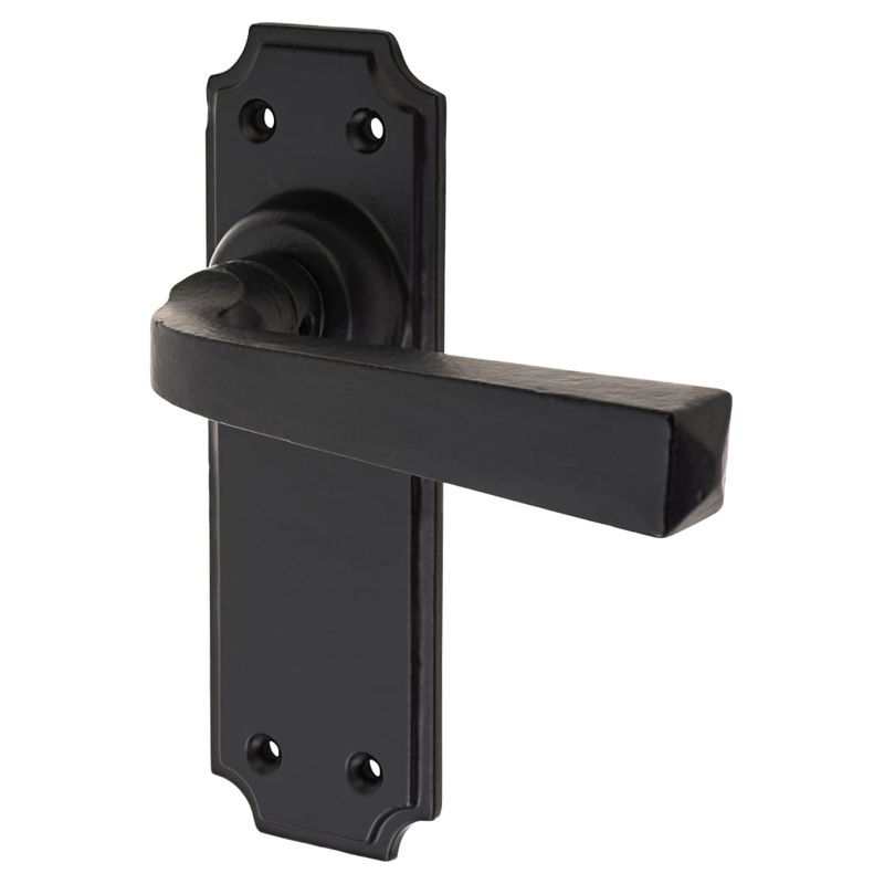 Olde Forge York Latch Door Handle – 152 x 48mm – Smooth Black