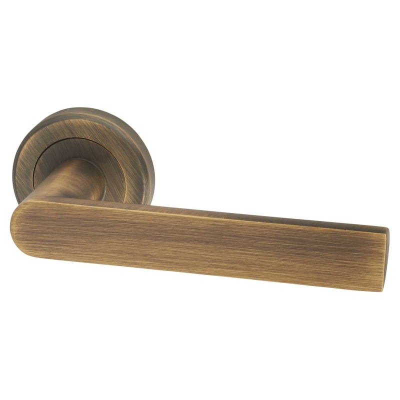 Serozzetta by Carlisle Brass Edge Door Handle on Rose – Antique Brass