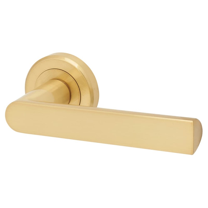Serozzetta by Carlisle Brass Edge Door Handle on Rose – Satin Brass