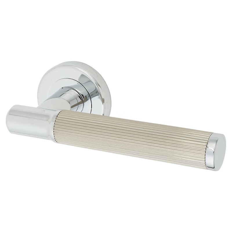 Serozzetta by Carlisle Brass Image Lines Door Handle Rose – Polished Chrome/Satin Nickel
