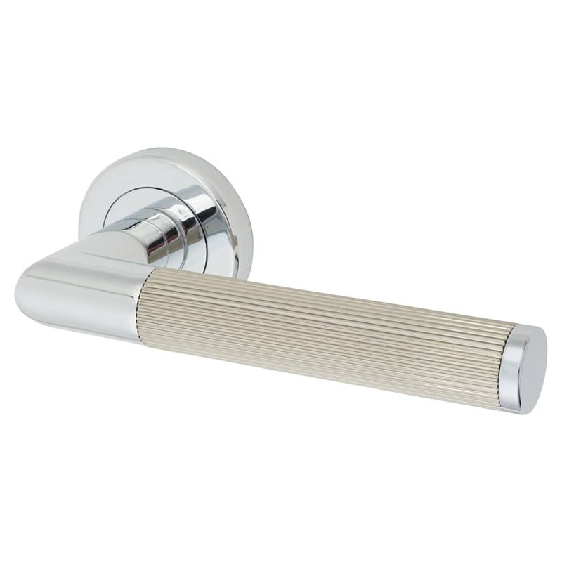 Serozzetta by Carlisle Brass Trend Lines Door Handle Rose – Polished Chrome/Satin Nickel