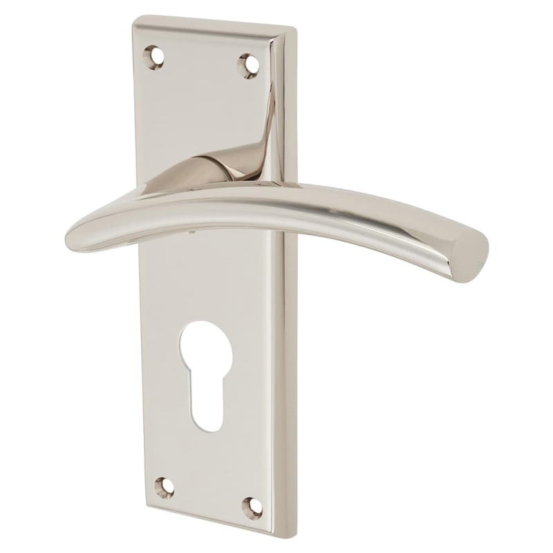 Serozzetta by Carlisle Brass Trenta Lock Door Handle – Euro – 150 x 50mm – Satin Nickel