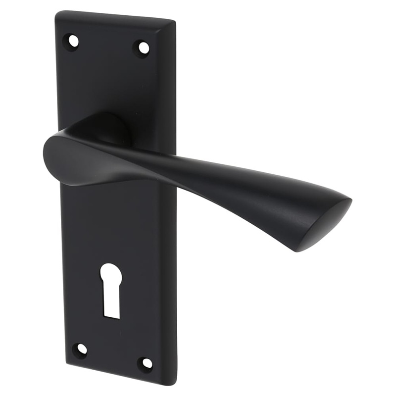 Serozzetta by Carlisle Brass Venti Lock Door Handle – Keyhole – 150 x 50mm – Matt Black