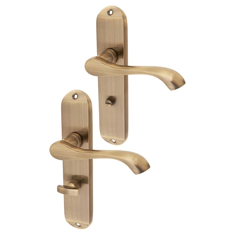 Touchpoint Ancona Bathroom Door Handle – 180 x 39mm – Antique Brass