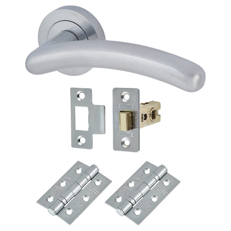 Touchpoint Carina Latch Door Handle on Rose Kit – Satin Chrome