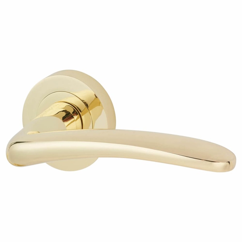 Touchpoint Eloise Door Handle on Rose – Polished Brass