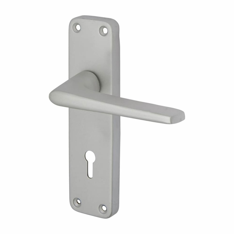 Touchpoint Lynx Lock Door Handle – Keyhole – 154 x 40mm – Satin Aluminium