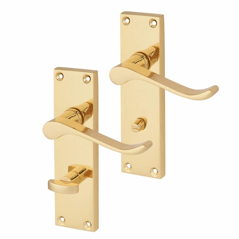 Touchpoint Mia Budget Scroll Bathroom Door Handle – 153 x 42mm – Polished Brass