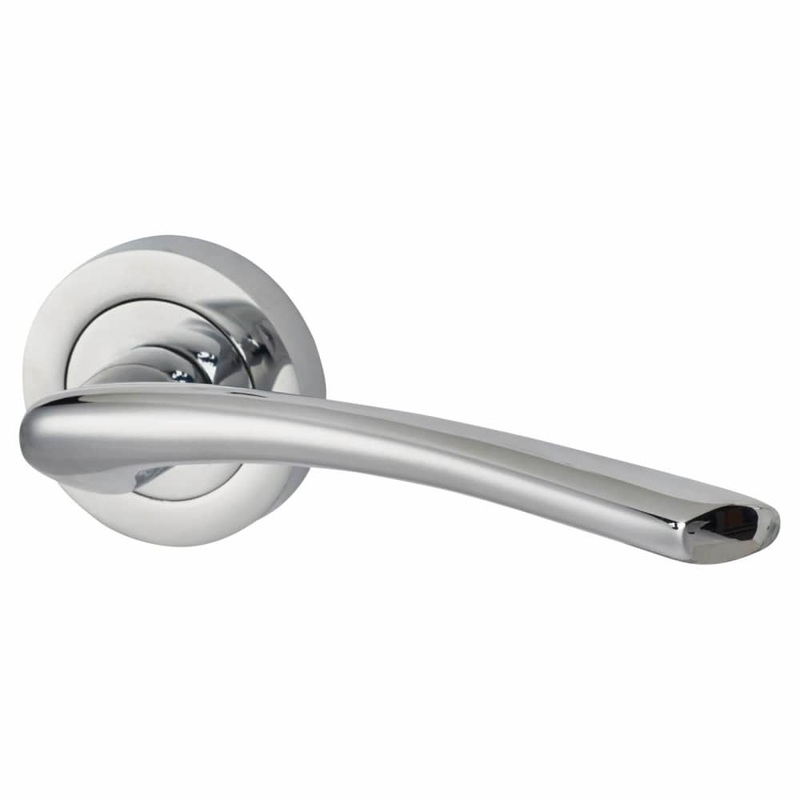 Touchpoint Rimini Door Handle on Rose – Polished Chrome