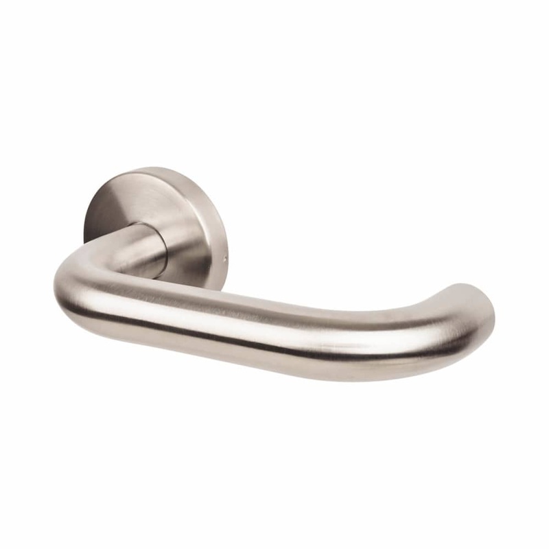 19mm Anti-Bacterial Return to Door Handle on Rose – Stainless Steel