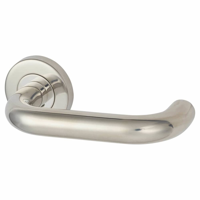 Altro 19mm Return to Door Handle on Rose – Polished Stainless Steel