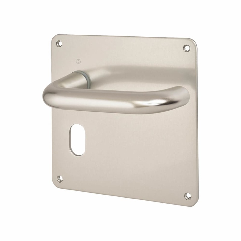 Altro 20mm Return to Door Lock Door Handle – Oval – 160 x 160mm – Satin Aluminium