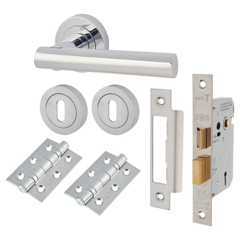 Altro Bella 3 Lever Sashlock Door Handle on Rose Kit – Polished Chrome