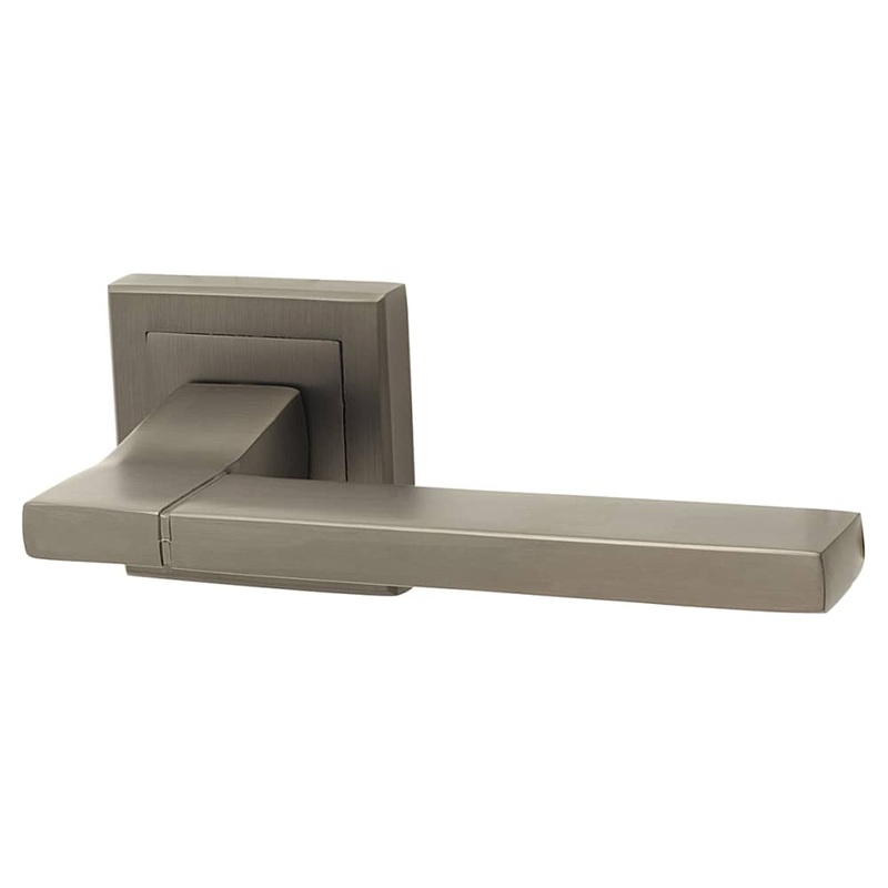 Altro Dita Door Handle on Square Rose – Gun Metal
