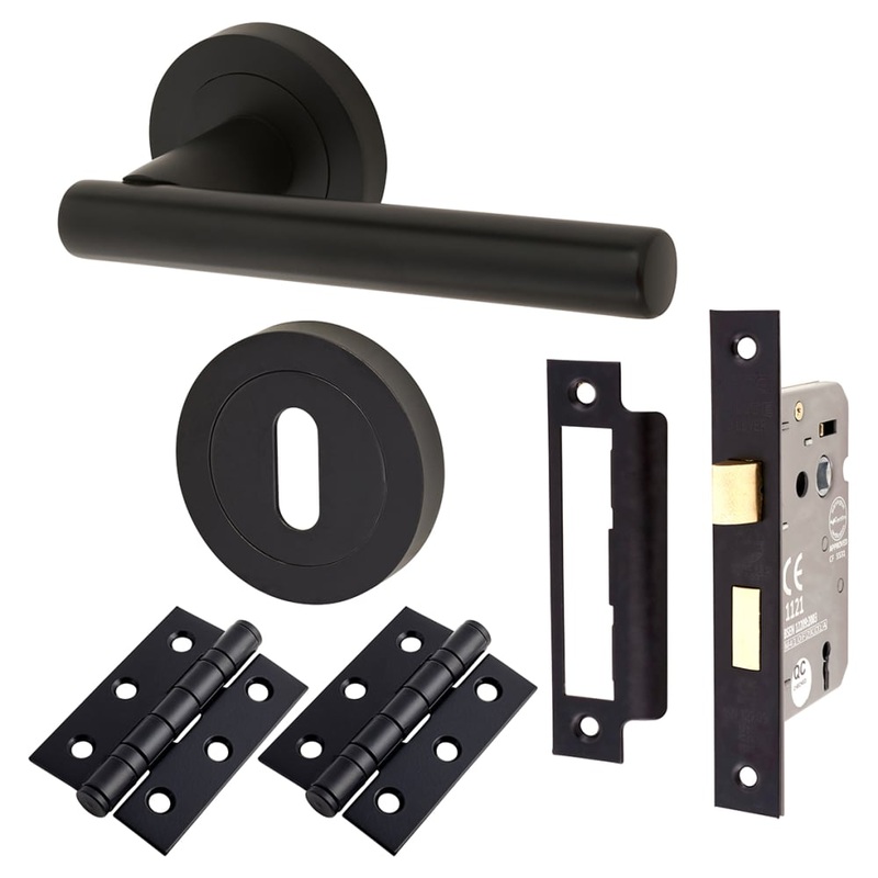 Altro Ella 3 Lever Sashlock Door Handle on Rose Kit – Matt Black