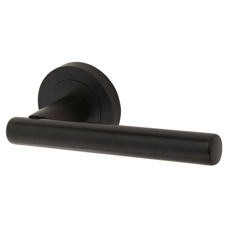 Altro Ella Door Handle on Rose – Matt Black