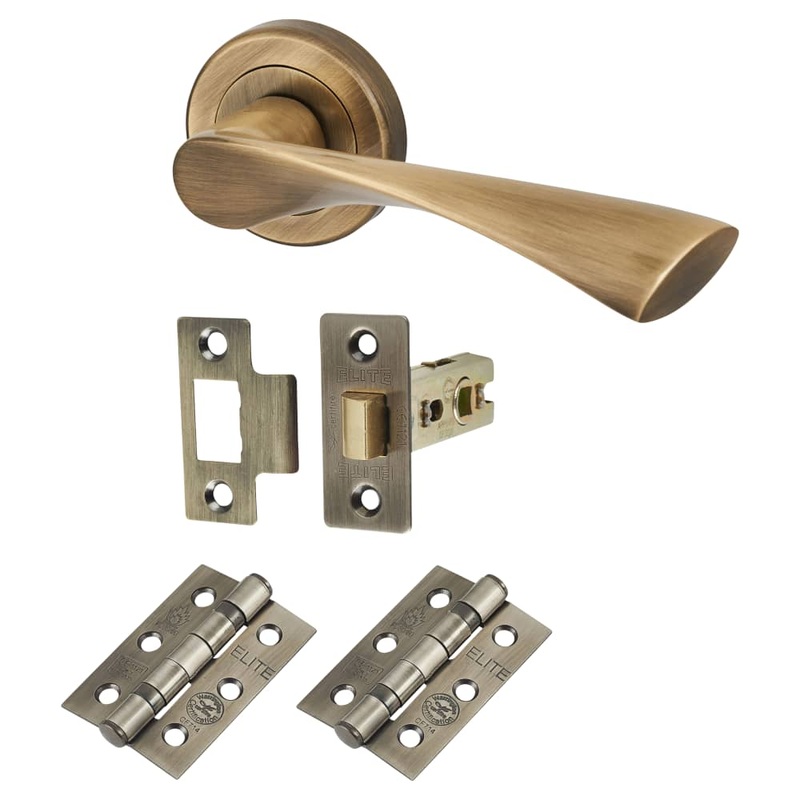 Altro Knightsbridge Latch Door Handle on Rose Kit – Antique Brass
