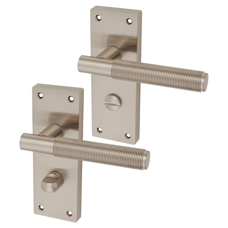 Altro Lily Reeded Bathroom Door Handle – 155 x 55mm – Satin Nickel