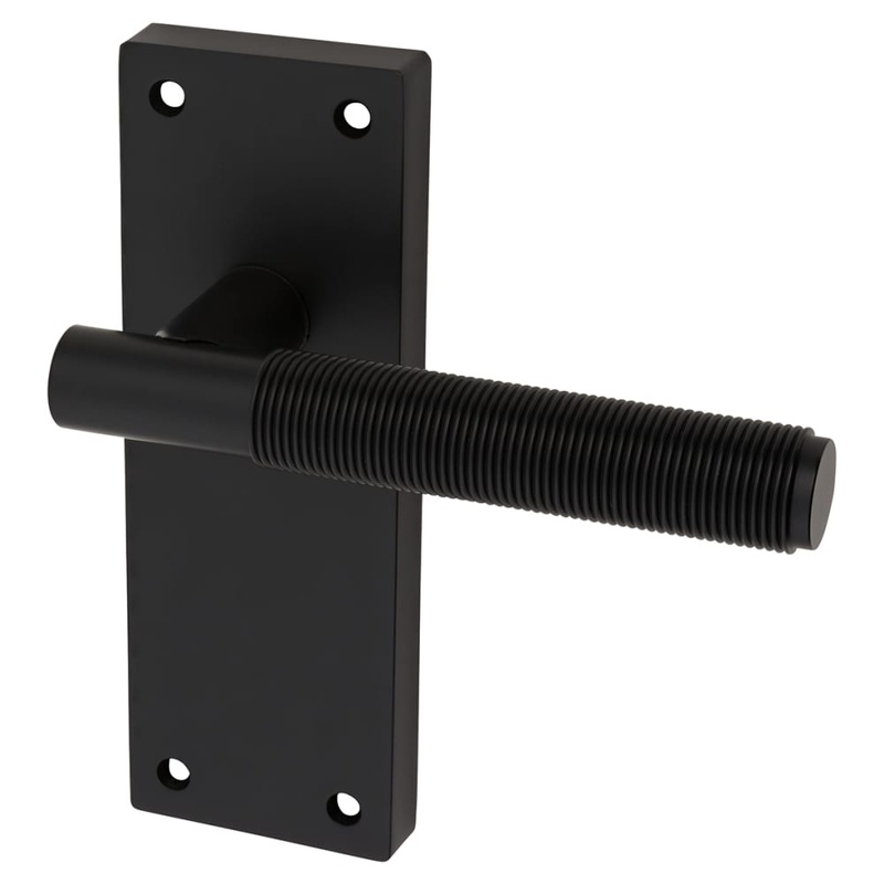 Altro Lily Reeded Latch Door Handle – 155 x 55mm – Matt Black