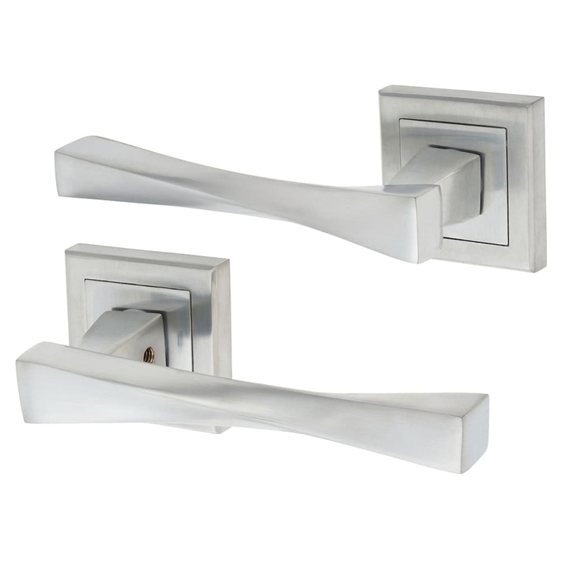 Altro Spirit Door Handle on Square Rose – Satin Chrome