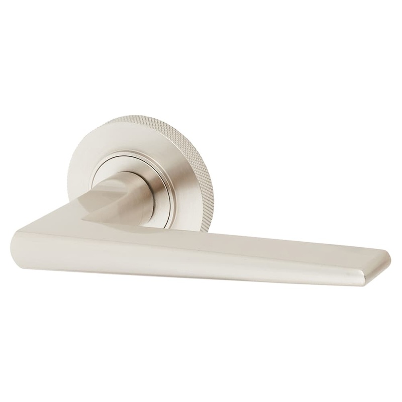 Burlington BUR10 by Frelan Mayfair Door Handle on Knurled Rose – Satin Nickel