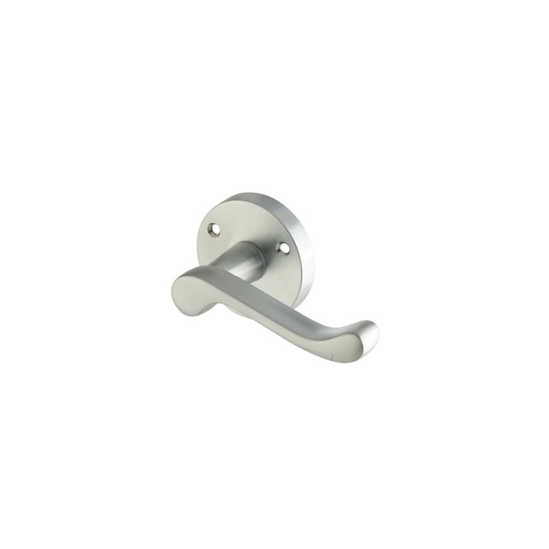 Carlisle Brass Victorian Scroll Door Handle on Rose – Satin Chrome