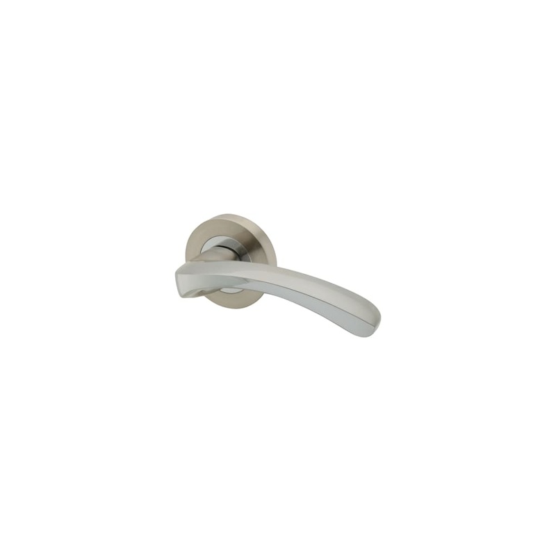Excel Ventura Door Handle on Rose – Satin Nickel/Polished Chrome