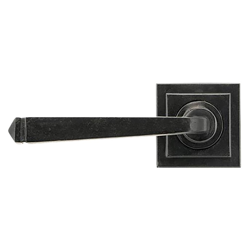 From The Anvil Avon Door Handle on Plain Square Rose – External Beeswax