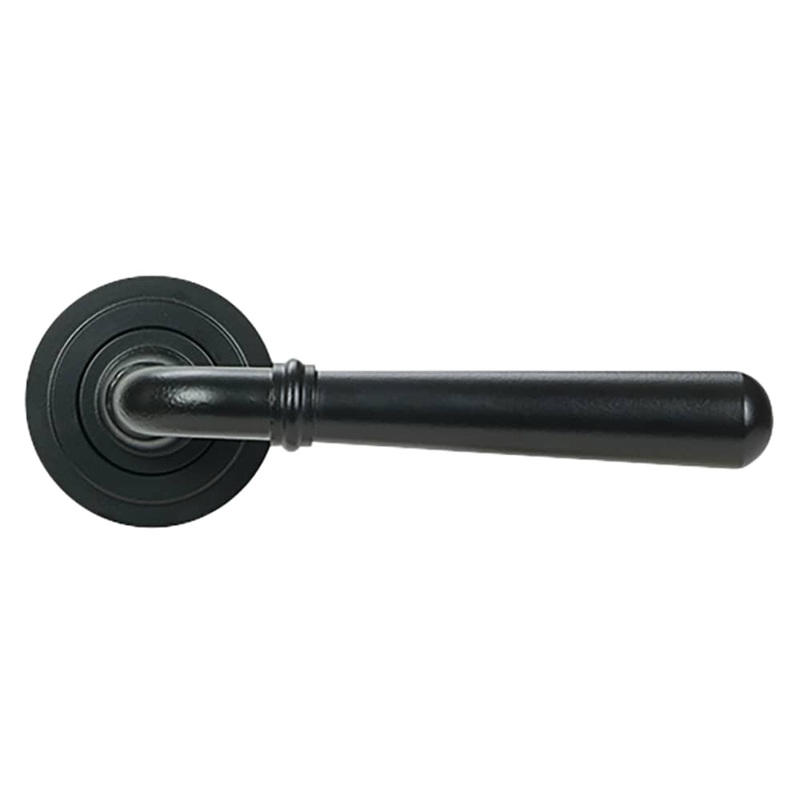 From The Anvil Newbury Door Handle on Art Deco Rose – Matt Black