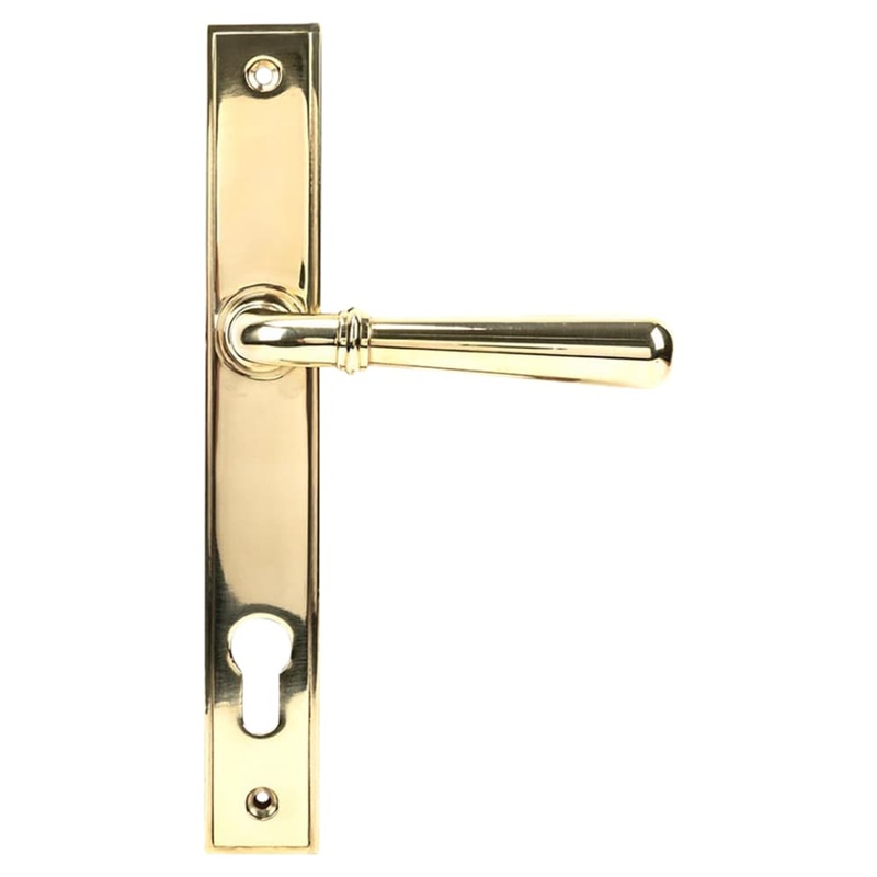 From The Anvil Newbury uPVC Slimline Multipoint Door Handle – 92mm c/c – Polished Brass