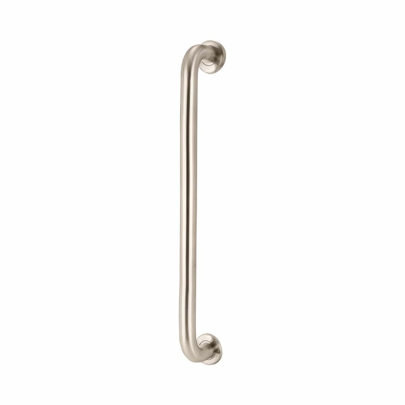 Hampstead 32mm D-Bar Door Pull Handle on Rose – Bolt Fix – 650mm Centres – Satin Stainless Steel
